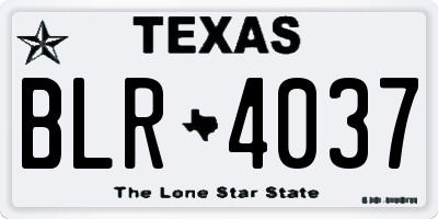 TX license plate BLR4037