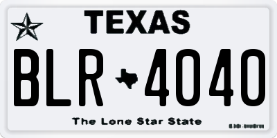 TX license plate BLR4040