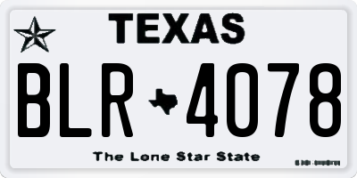 TX license plate BLR4078