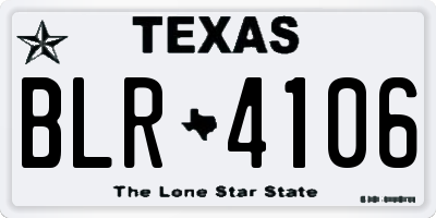 TX license plate BLR4106