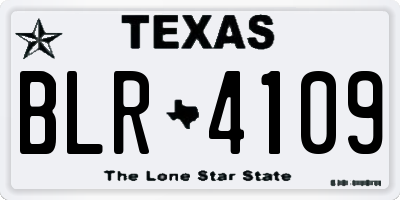 TX license plate BLR4109