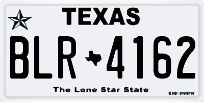 TX license plate BLR4162