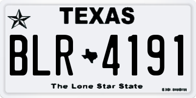TX license plate BLR4191