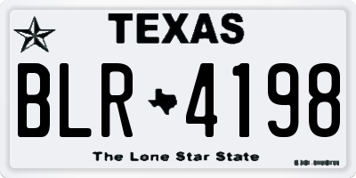 TX license plate BLR4198
