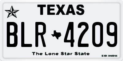 TX license plate BLR4209