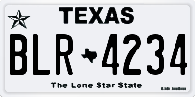 TX license plate BLR4234