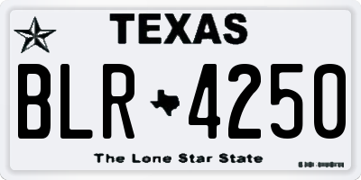 TX license plate BLR4250