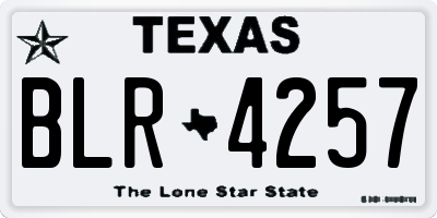 TX license plate BLR4257