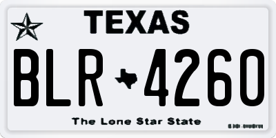 TX license plate BLR4260