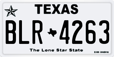 TX license plate BLR4263