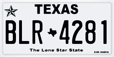 TX license plate BLR4281