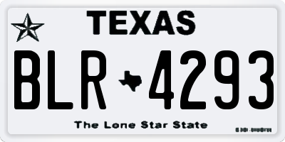 TX license plate BLR4293