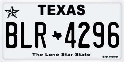 TX license plate BLR4296