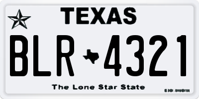 TX license plate BLR4321