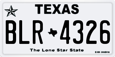 TX license plate BLR4326