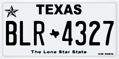 TX license plate BLR4327