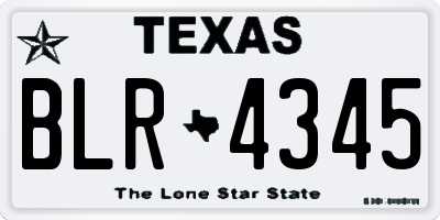 TX license plate BLR4345