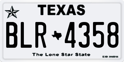 TX license plate BLR4358