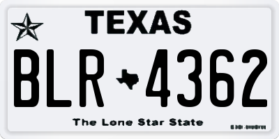 TX license plate BLR4362