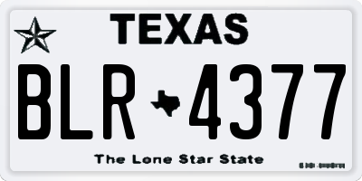 TX license plate BLR4377