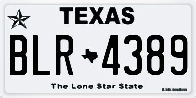 TX license plate BLR4389