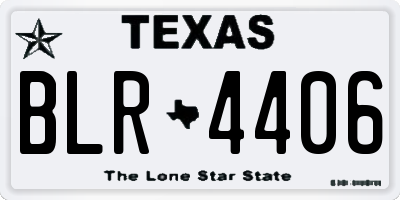 TX license plate BLR4406
