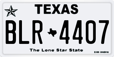 TX license plate BLR4407