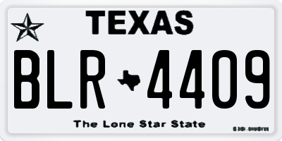 TX license plate BLR4409