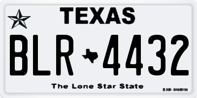 TX license plate BLR4432