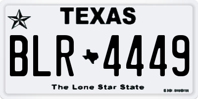 TX license plate BLR4449