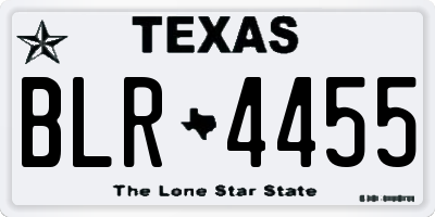 TX license plate BLR4455