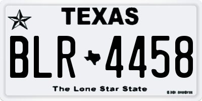 TX license plate BLR4458