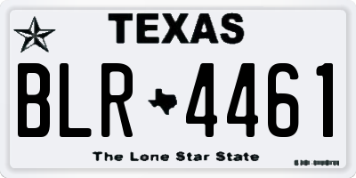 TX license plate BLR4461