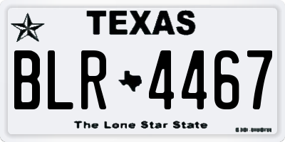 TX license plate BLR4467