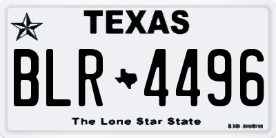 TX license plate BLR4496
