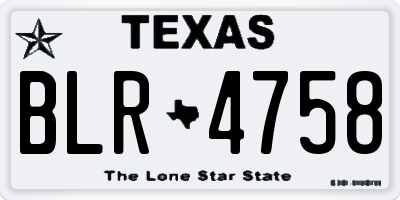 TX license plate BLR4758