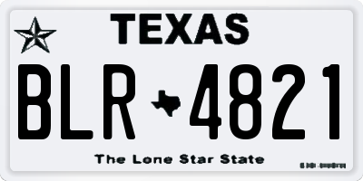 TX license plate BLR4821