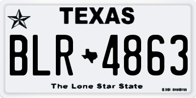 TX license plate BLR4863