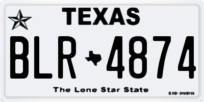 TX license plate BLR4874