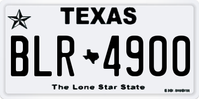 TX license plate BLR4900