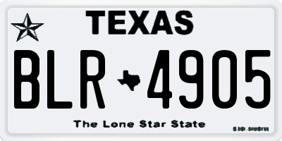 TX license plate BLR4905