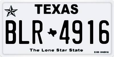 TX license plate BLR4916
