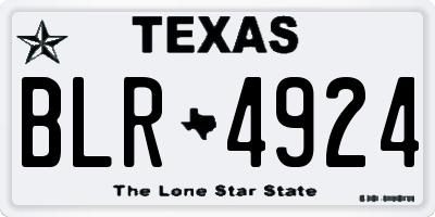 TX license plate BLR4924