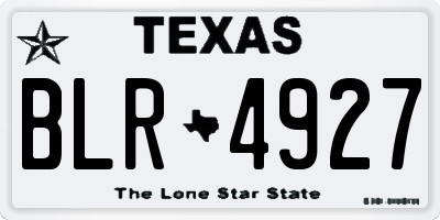 TX license plate BLR4927