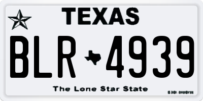 TX license plate BLR4939