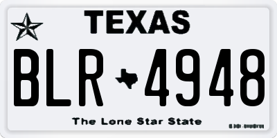TX license plate BLR4948