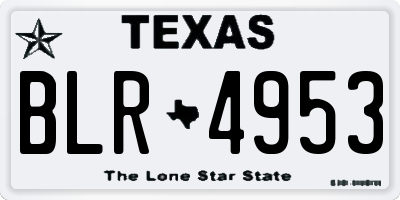 TX license plate BLR4953