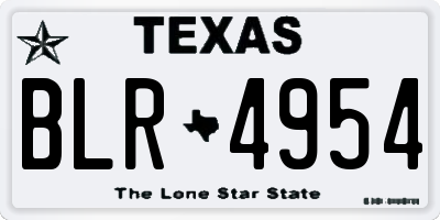 TX license plate BLR4954