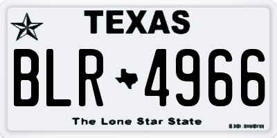 TX license plate BLR4966