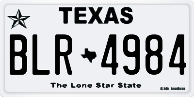 TX license plate BLR4984